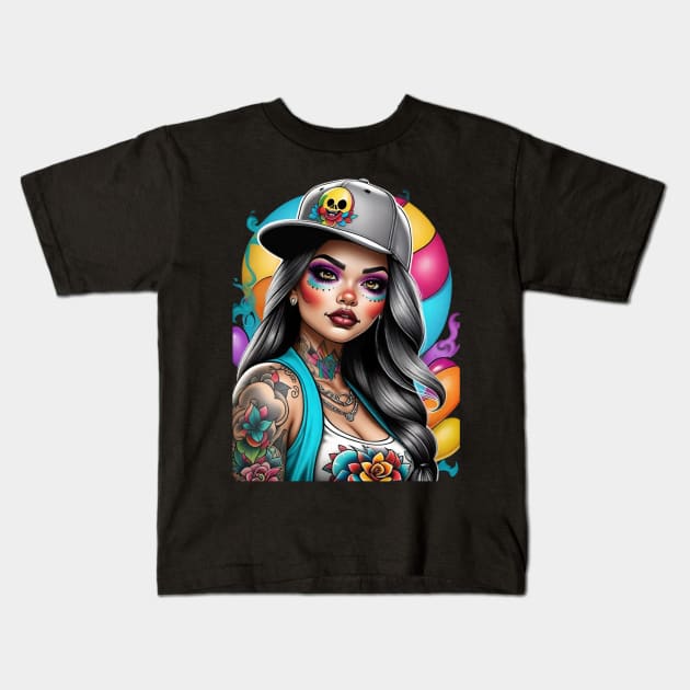 Chola Style Kids T-Shirt by Absinthe Society 